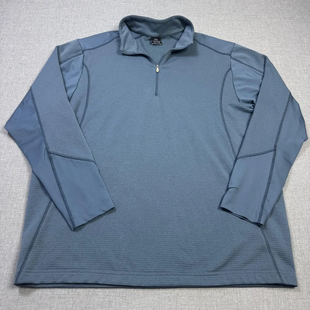 Nike Golf 1/4 Zip Thermal Shirt Pullover Mens 2XL Blue Long Sleeve Mock Collar